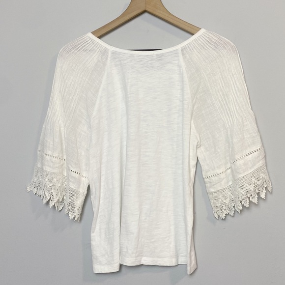 Anthro Eri+Ali Pennbrooke Lace Trim Top - Picture 9 of 11